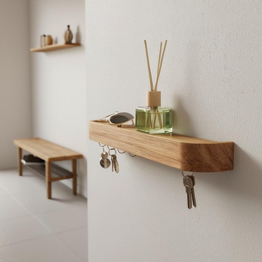 wieszaki Dębowy wieszak na klucze do przedpokoju
