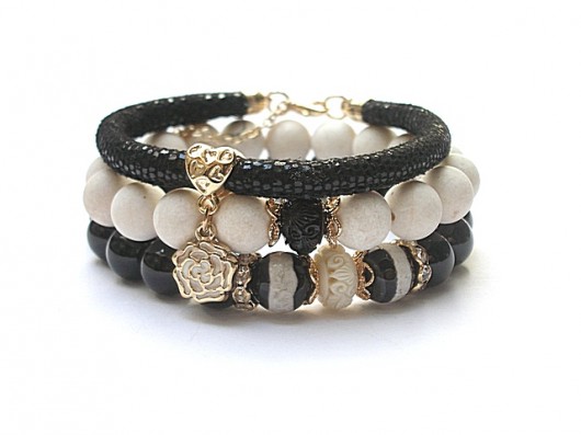 Black and ecru flowers /08.06.15/ set KiKa pracownia