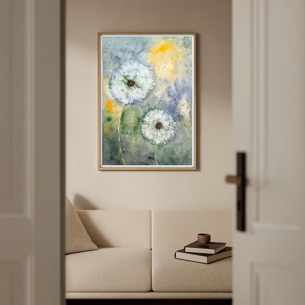 obrazy Oryginalna akwarela. Dmuchawce A3