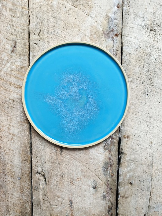 Ceramiczny talerz śniadaniowy Ocean Blue POTPOTSTUDIO