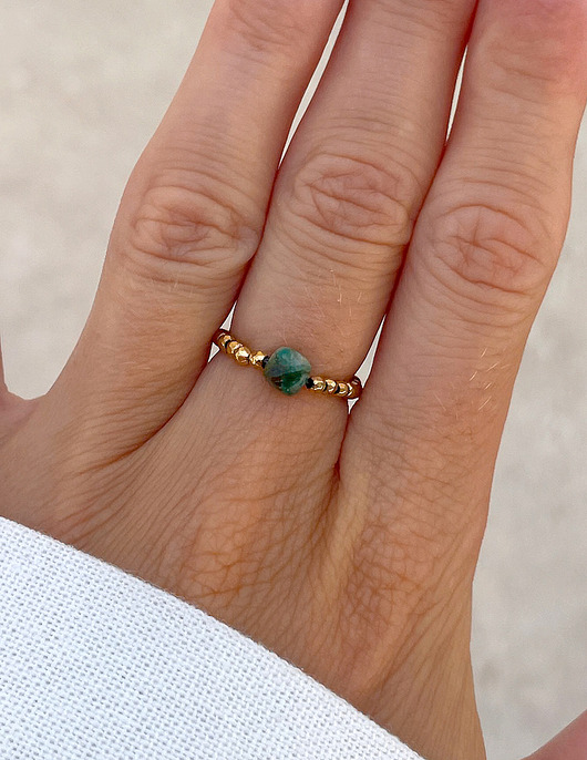 pierścionki elastyczne Pierścionek elastyczny - Hematyt z Turkusem Afrykańskim