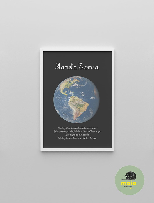 obrazy i plakaty do pokoju dziecięcego Plakat edukacyjny Planeta Ziemia