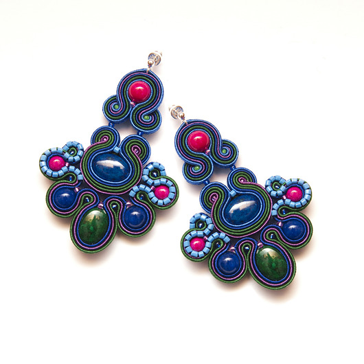 Kolczyki soutache - frida kahlo styl, etniczne maanuela
