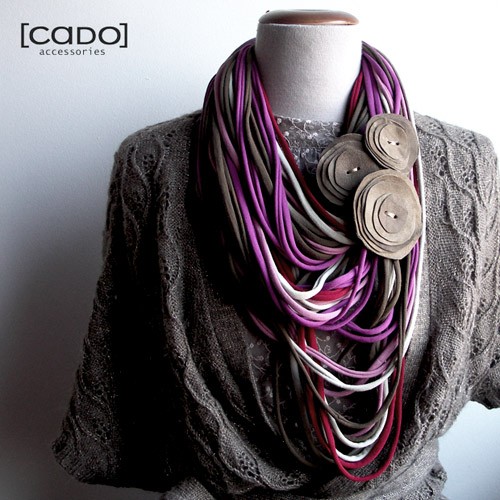 Dzianinowy szal Cado PUDDING kwiaty CADOaccessories