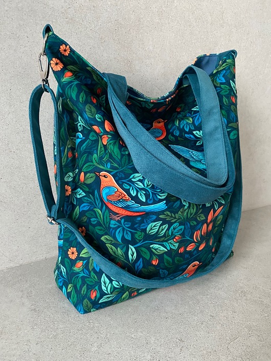 torby XXL Torba na ramię XXL - print ptaszki