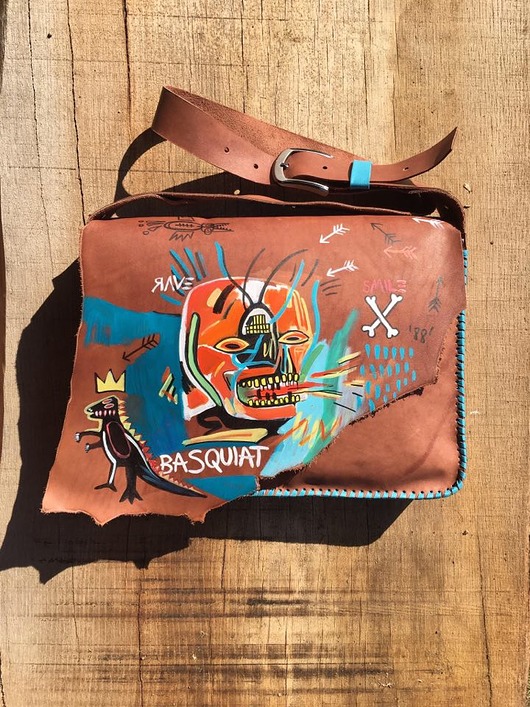 skórzana torba, pop art, Basquiat martuch