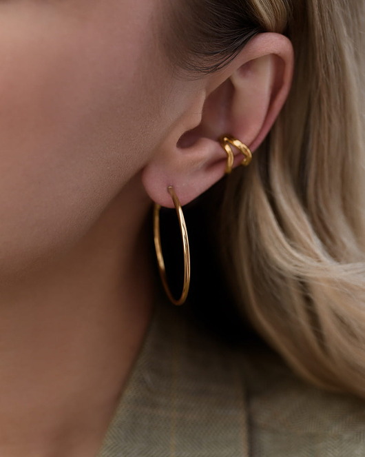 bransoletki - inne Złote kolczyki koła 4 cm ze stali chirurgicznej premium Paraiso Giosso