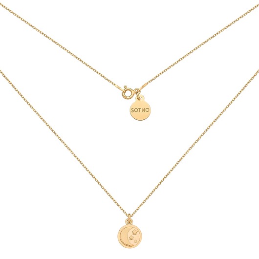 złote naszyjniki Złoty naszyjnik z księżycem i gwiazdkami