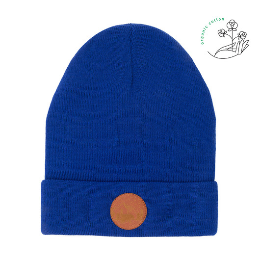 czapki i kapelusze męskie Czapka beanie z bawełny organicznej chabrowa