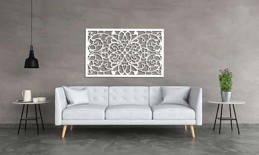 inne DEKORACYJNY PANEL AŻUROWY, ORNAMENT KWIATOWY, DEKORACJA ŚCIENNA 3D, 73 x 120 