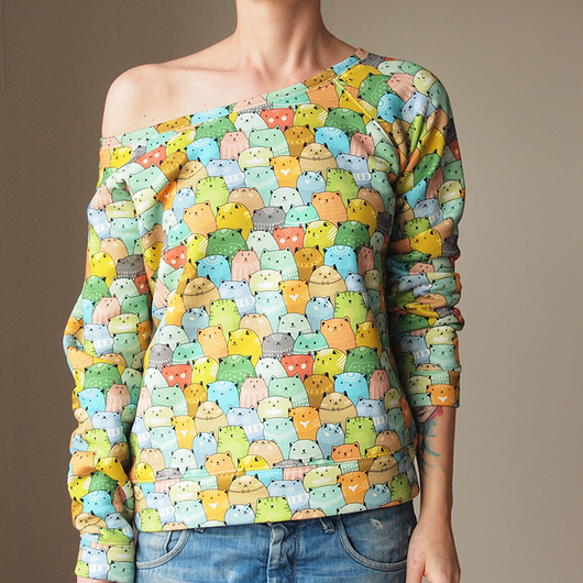 Kolorowe Kotki Bluza Raglan ONE MUG A DAY