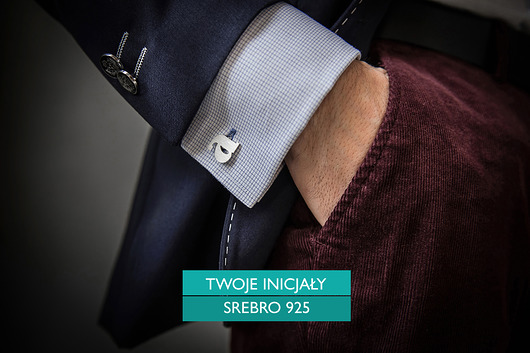 TWOJE INICJAŁY - srebrne spinki do mankietów FeinFein