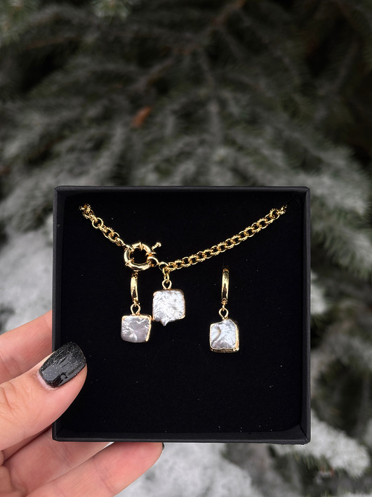 komplet biżuterii Zestaw na prezent naszyjnik i kolczyki