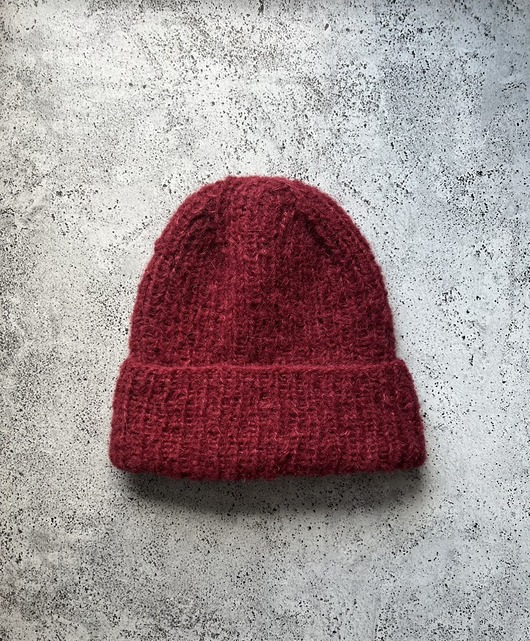 czapki damskie Przejściowa czapka Dimma z alpaki i jedwabiu bordowa czewień