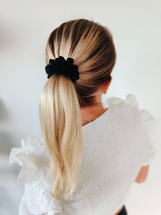 gumki do włosów Gumka jedwabna, scrunchie, frotka black orchid MIDI