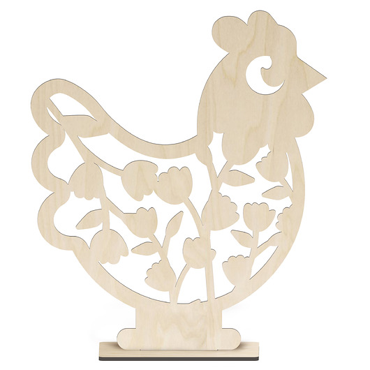 ozdoby wielkanocne Drewniana Kura Wielkanocna 15cm Dekoracja Figurka na Stół Koszyczek Prezent