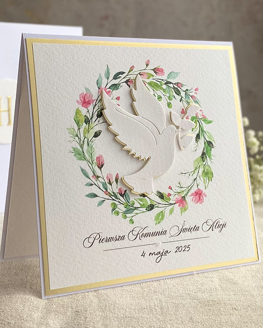 kartki na komunię Kartka na komunię z ozdobną kopertą, 85b