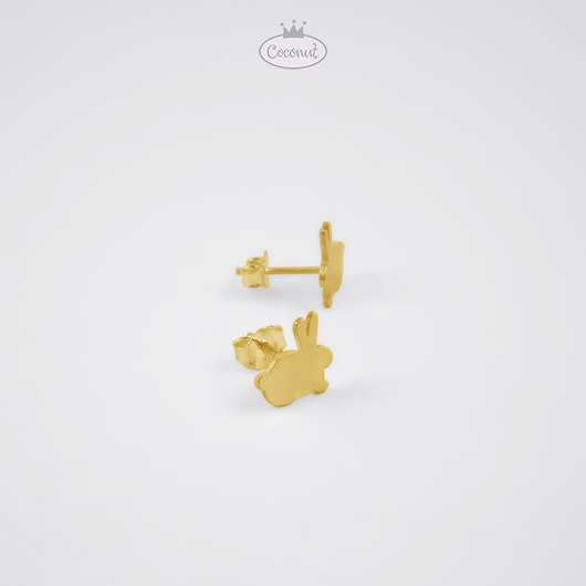 kolczyki pozłacane Ostatnia para :) kolczyki Króliczki - srebro złocone 925