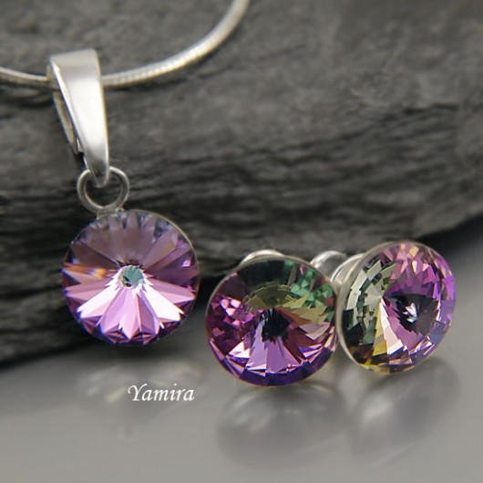 komplet kryształ Swarovski Rivoli Vitrail Light 8mm yamira