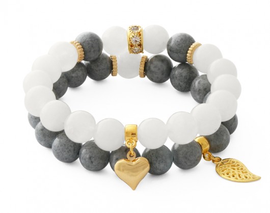 Moon & gray jade with pendants. Lavoga