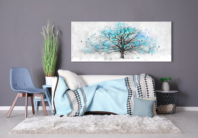 obrazy Grafika na płotnie Abstakcyjne drzewo- 150x60cm