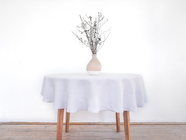 obrusy i serwetki Obrus okrągły medium linen LIGHT GRAY