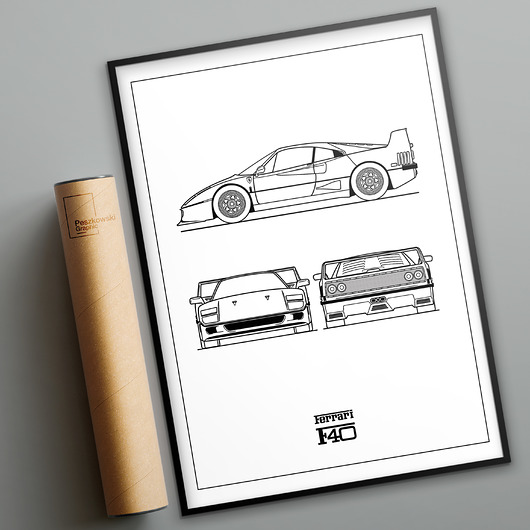 plakaty Plakat Legendy Motoryzacji - Ferrari F40