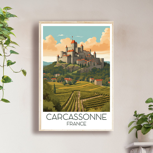 plakaty Francja - Carcassonne - Plakat, pamiątka dla podróżnika