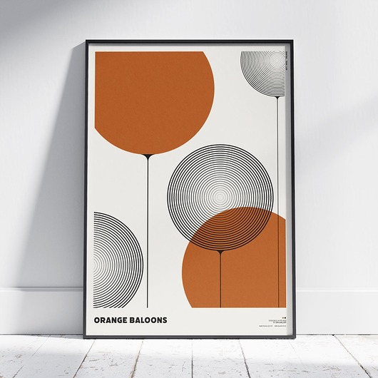 plakaty Plakat abstrakcyjny, abstrakcja, geometria - Pomarańczowe Balony