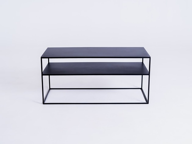 komody i szafki Stolik regał konsola RTV TENSIO 2 FLOOR METAL 100 cm - czarny