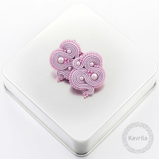 kolczyki soutache midi pink kavrila