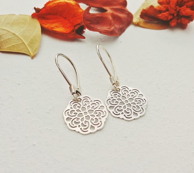Kolczyki Rozeta Srebro 925 Loa Jewellery