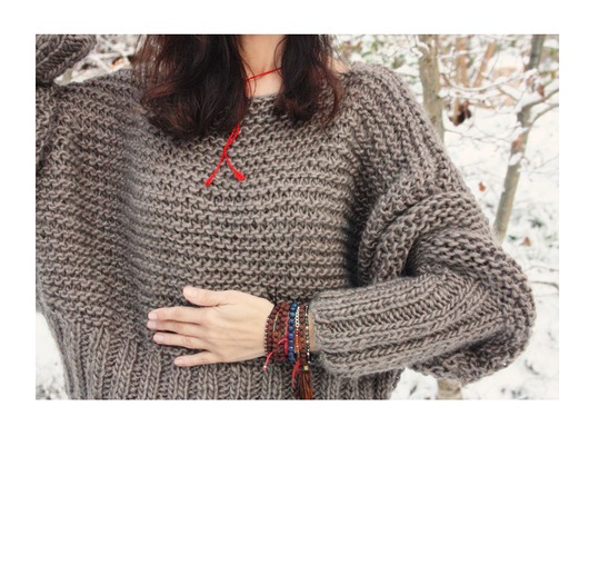 swetry damskie  Brązowy sweter handmade moher z wełną