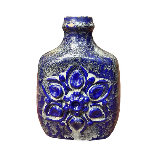wazony Kobaltowy, duży, ceramiczny wazon Strehla Keramik, Niemcy lata 60.