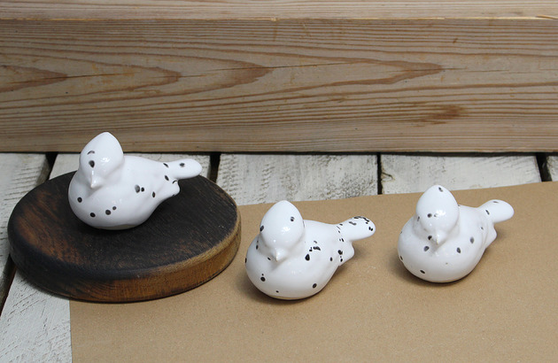 ozdoby wielkanocne 3 ptaszki Dalmatyńczyki - zestaw