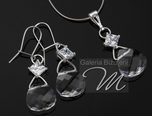 Komplet kryształ Swarovski z cyrkonią mellody