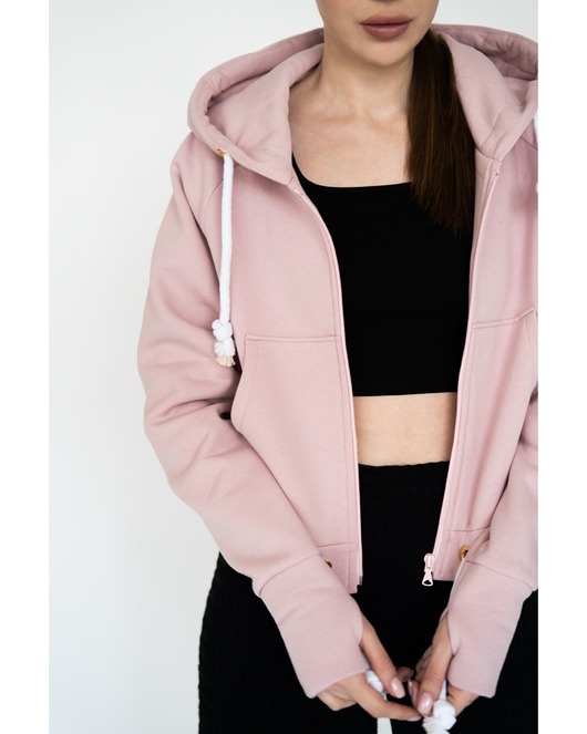 bluza z kapturem damska Bluza PICKY Dusty Pink