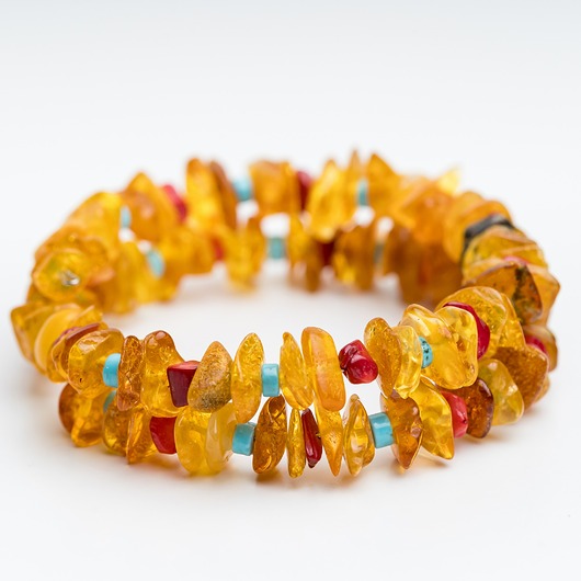 bransoletki z kamieni naturalnych Bransoletka z bursztynu bałtyckiego owijana typu wrap