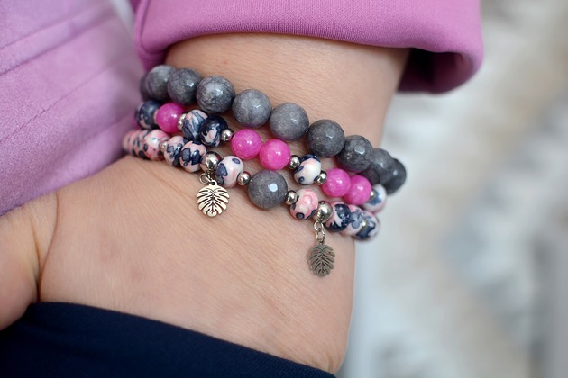 bransoletki z kamieni naturalnych Zestaw BRANSOLETEK STONE&PINK