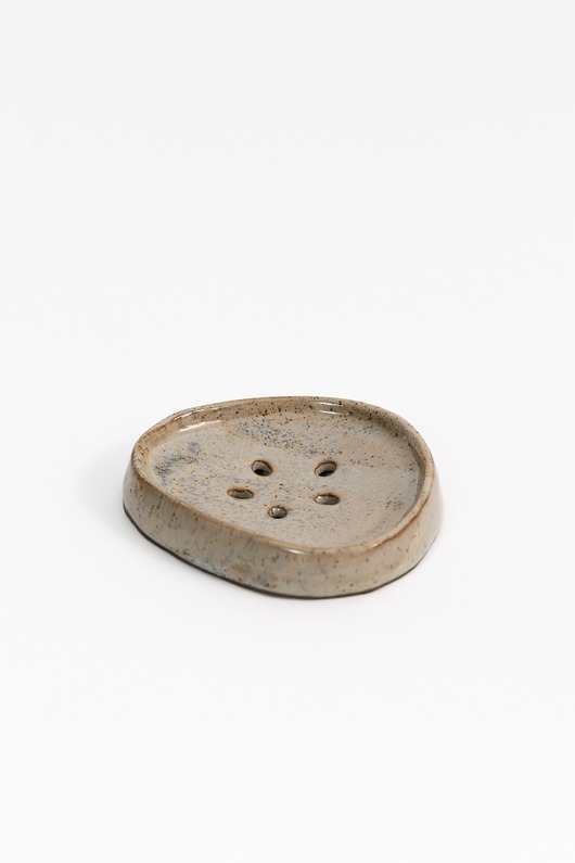 mydelniczki Mydelniczka ceramiczna szara  z odpływem