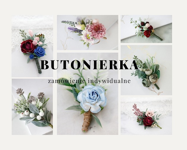 Zamówienie indywidualne - butonierka Lola White