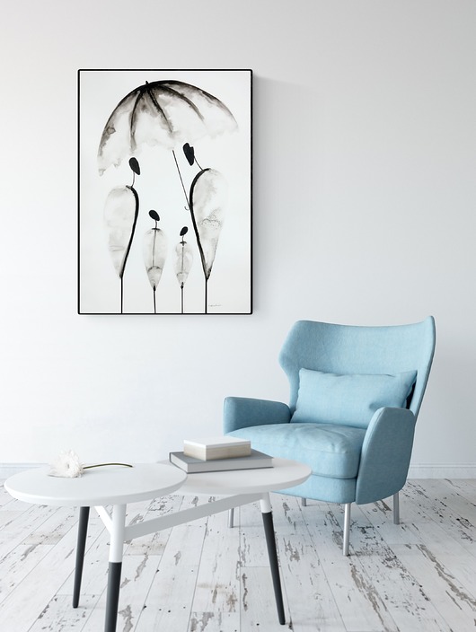 Obraz 50 x 70 cm namalowany ręcznie, minimalizm Krystyna Siwek Art