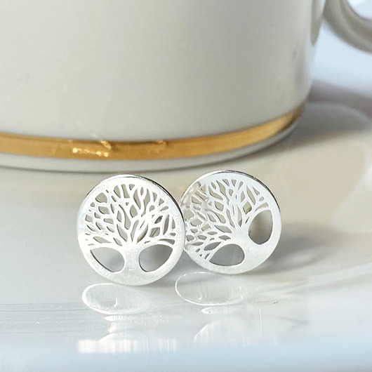 kolczyki srebrne TREE OF LIFE- Kolczyki drzewko, mini sztyfty drzewa