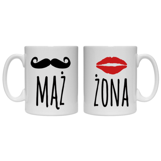 Zestaw kubków MĄŻ I ŻONA 2 szt Lawendowy Bazar