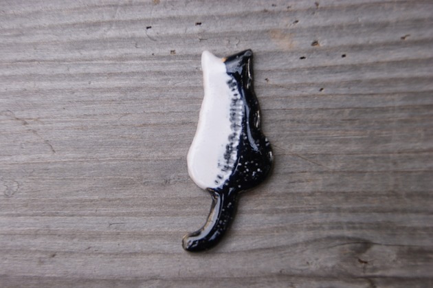 magnesy Ceramiczny magnes kot biało czarny