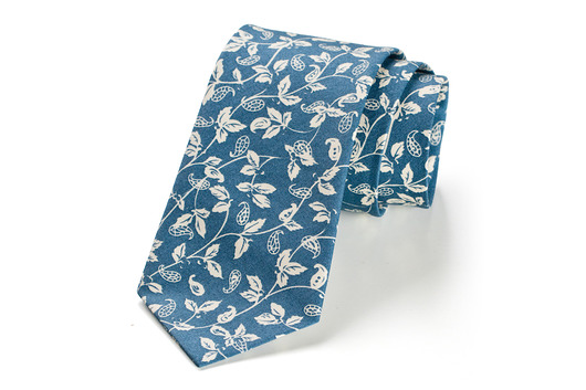 Krawat LEAF niebieskie HisOutfit