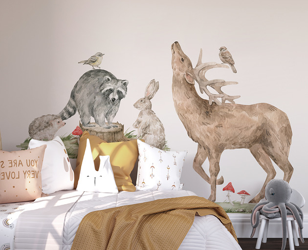 naklejki ścienne do pokoju dziecka Naklejki na ścianę dla dzieci - FOREST DEER