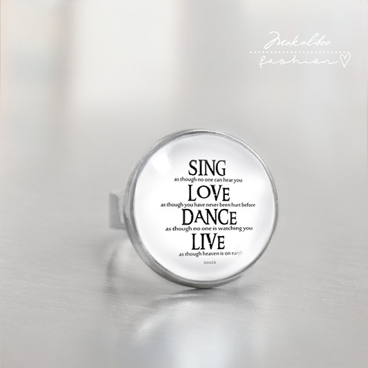 pierścionki srebrne Sing love Dence Live - simple ring