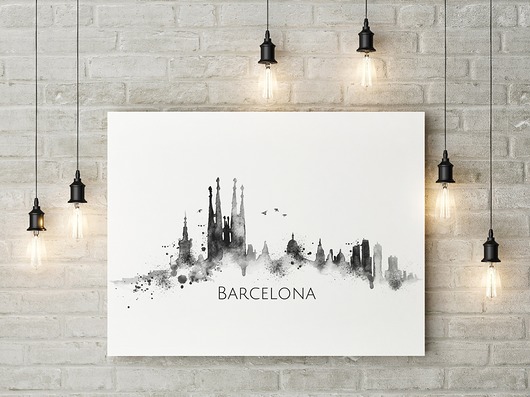 Plakat BARCELONA black A3 Well Wall