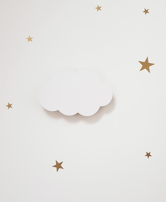 lampy do pokoju dziecka Drewniana lampka nocna Chmurka biała KINKIET włączana sznurkiem